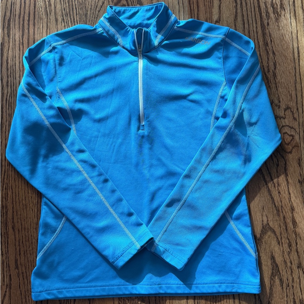 Kids Blue Quarter-Zip ski shirt